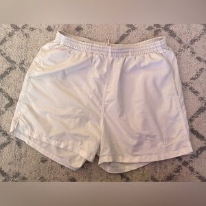 Vintage Nike White Running Shorts Mens Large USA Made Embroidered Swoosh